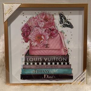 CHANEL Pink Handbag with Floral Art/NWT